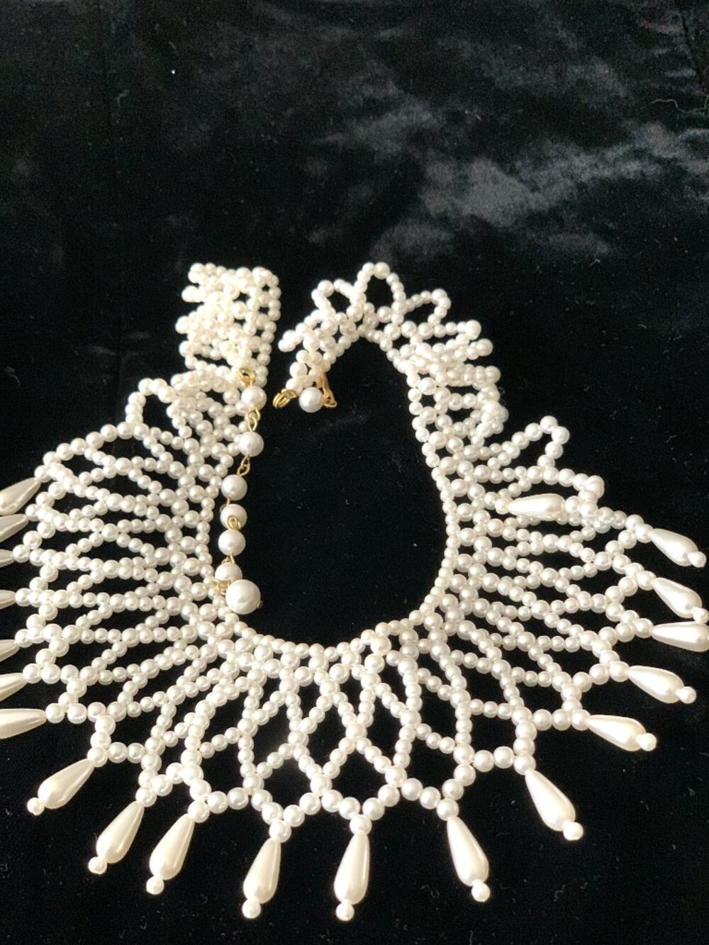 VINTAGE FORMAL/CASUAL BEADED COLLAR NECKLACE PATTERN ONE SIZE FITS ALL